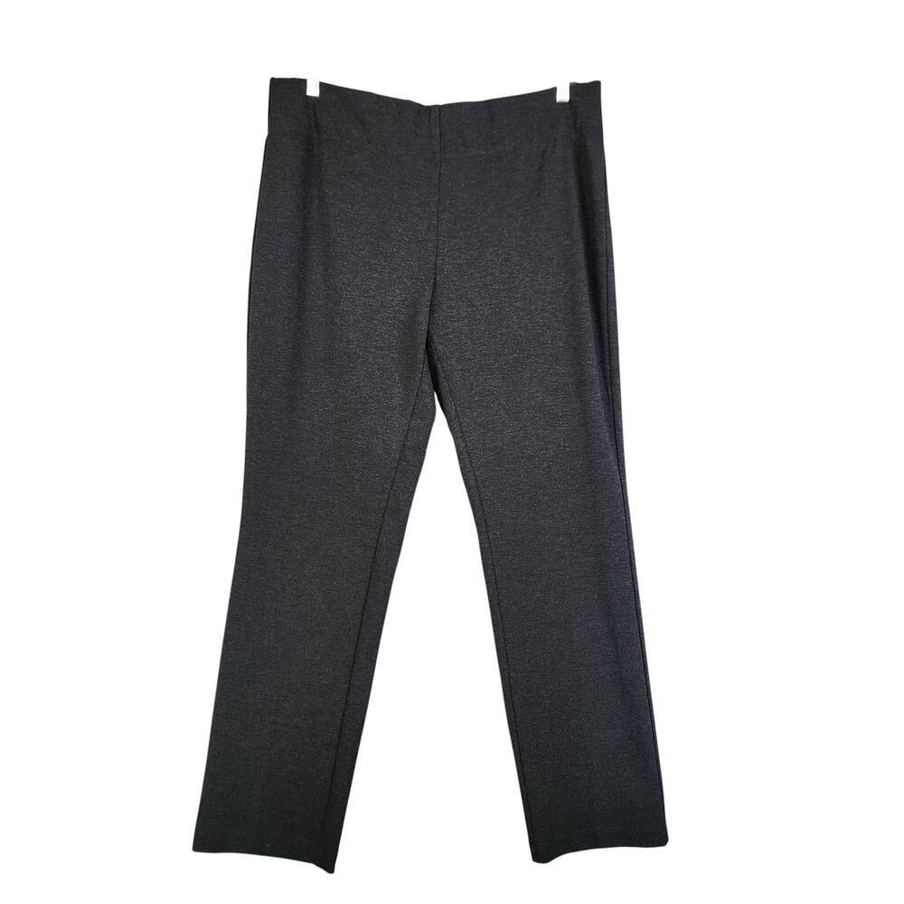 Chicos Womens Ponte Knit Pull On Pants Size XL Gray Stretch Comfort Travel Slim